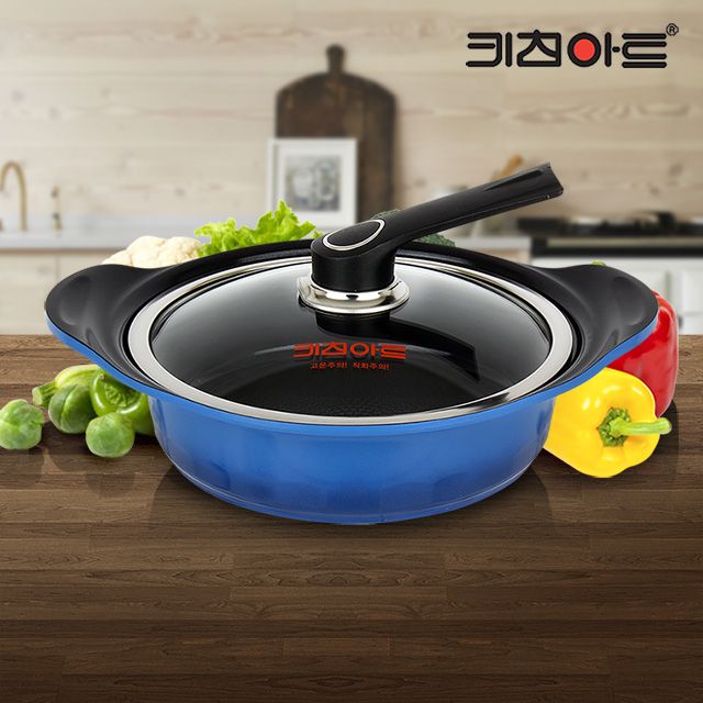 키친아트 세라믹 전골 냄비 24cm 찌개 및 주물 코팅