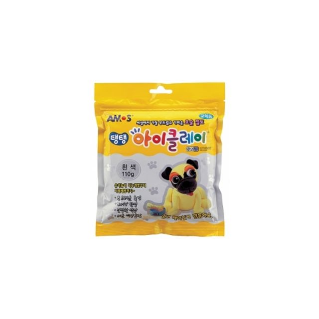 혜명몰 아모스 6000 탱탱아이클레이 110g 흰색 - 박스 (50개입) 클레이키트 미술만들기키트 촉감놀이장난감
