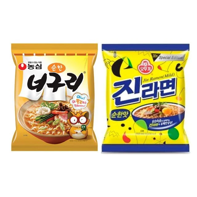 순한 라면 2종 20봉 세트 - 진라면 순한맛 너구리 순한맛