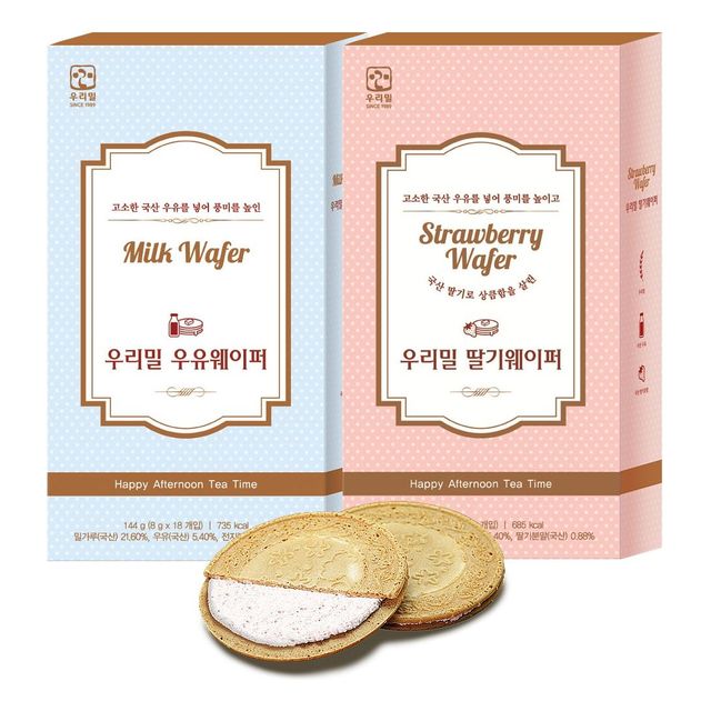 우리밀 우유웨이퍼 딸기웨이퍼