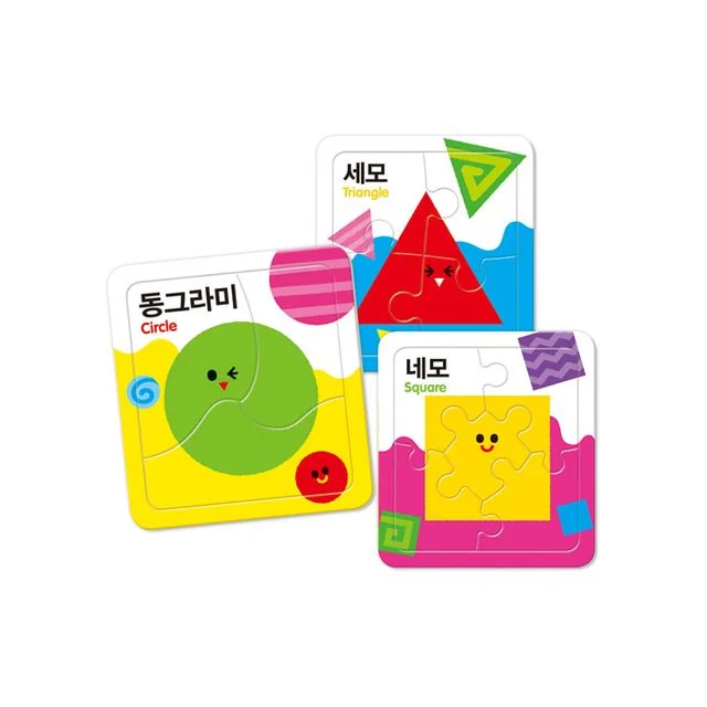 3 4 5조각 판퍼즐 첫 퍼즐 도형 (3종) - 유아 인지발달 교육완구