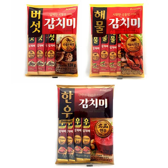 청정원 감치미 조미료 세트 - 버섯 해물 한우 12개입