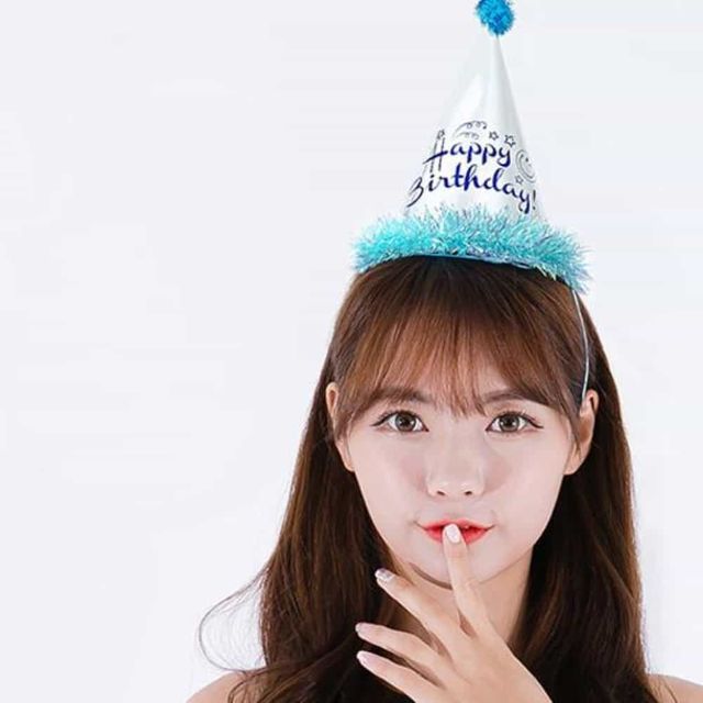 마카롱파티고깔모자소형10개 행사장식 파티용품