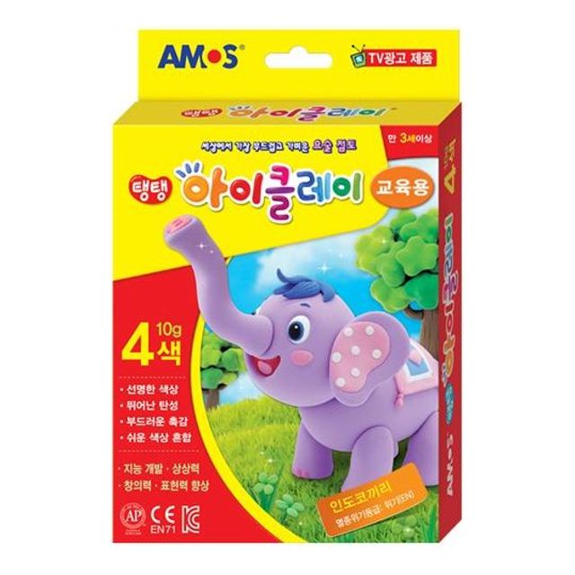아모스아이클레이 교육용 10g 4색 - 소규모 미술 활동용 클레이