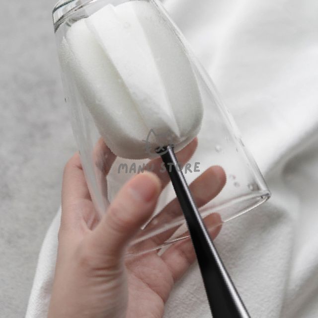 브러쉬 병솔수세미 스펀지 병 세척솔 블랙