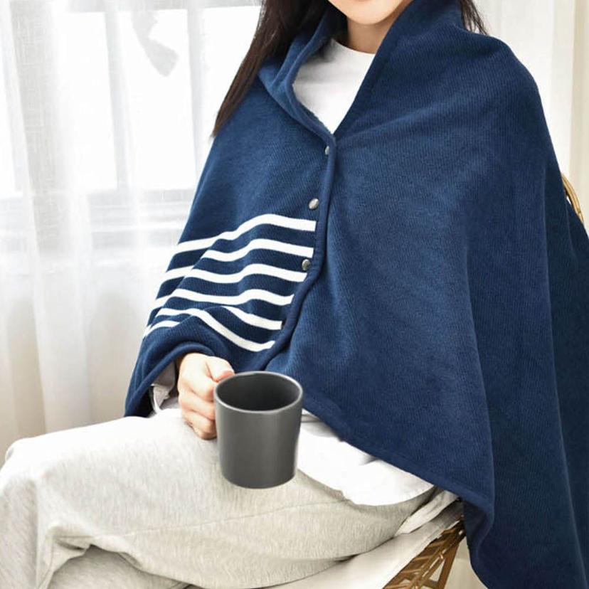 따뜻 포근 양면 망토 담요 - 겨울 보온용 무릎 담요
