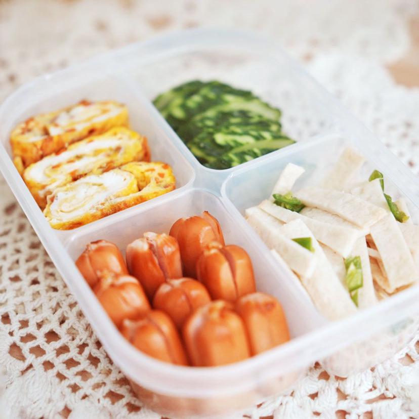 나카야 밀폐 반찬통 4구, 냉장고 식품 보관 플라스틱 용기