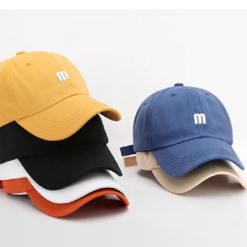 M 로고 볼캡 남녀공용 야구 모자 - 데일리 챙 모자