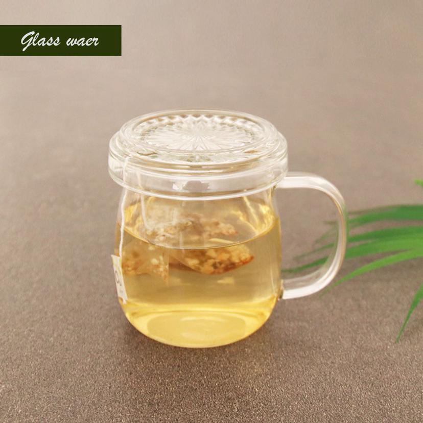 내열유리 항아리 뚜껑 머그 300ml 투명 차 컵
