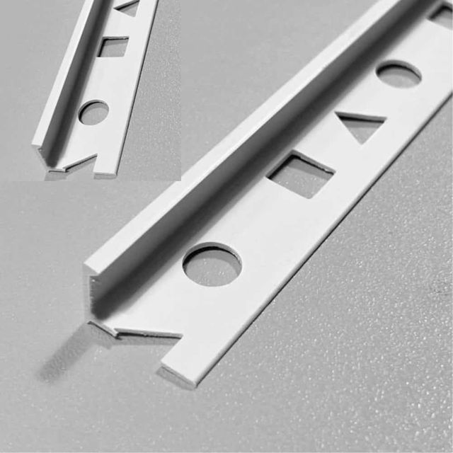 재료분리대 PVC 백색 2400mm 타일재료분리대 타일시공 타일마감재 바닥시공