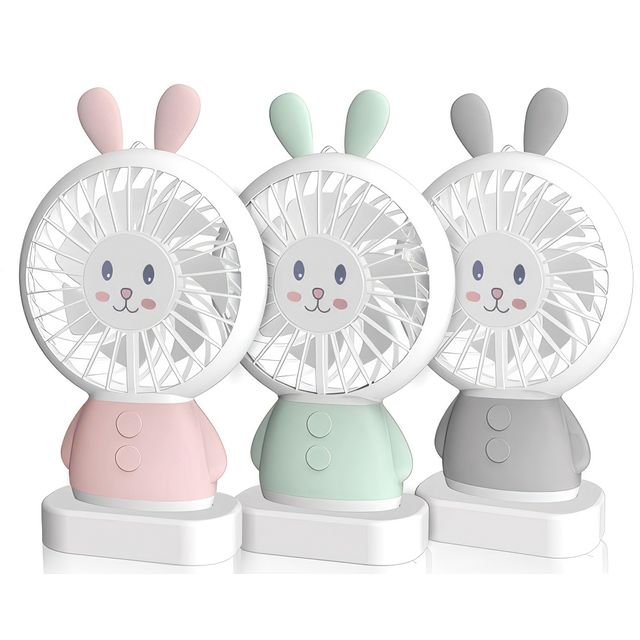 토끼곰 LED 휴대용 미니 핸디 선풍기 목걸이형 캠핑 손선풍기