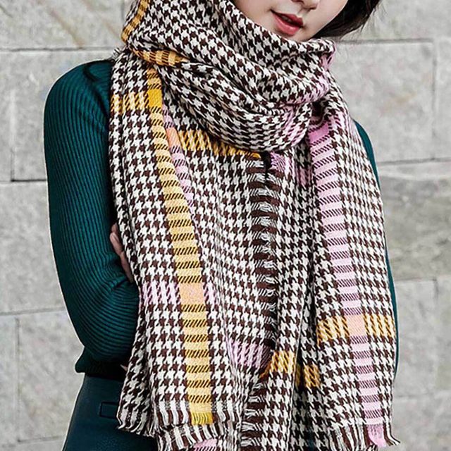 브라운 체크 머플러 겨울 가을 머플러