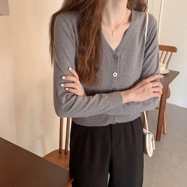 코디 니트가디건 카디건 여자 기본 루즈핏 롱가디건