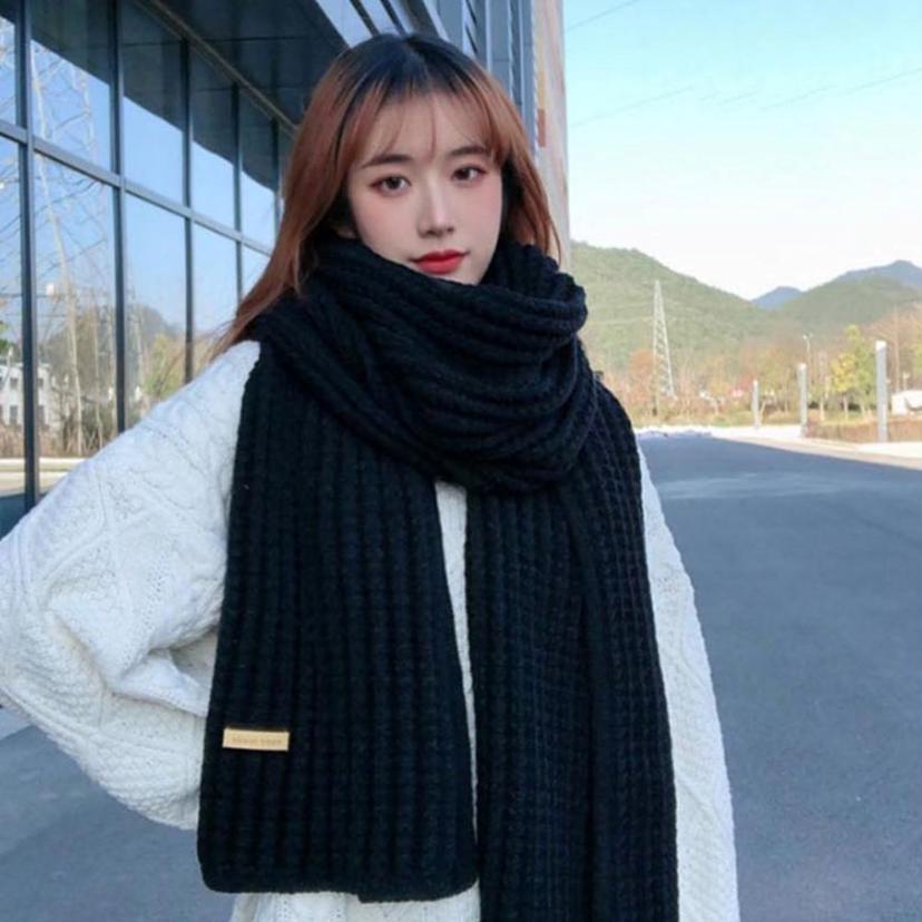 겨울 따뜻한 베이직 도톰한 롱 니트 목도리 머플러