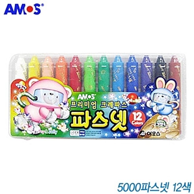 파스넷 12색 프리미엄 크레파스 - 생생한 색상의 미술용 크레용