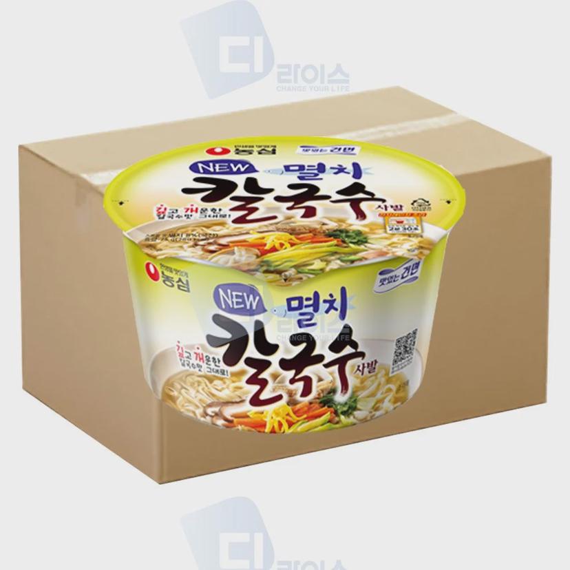 농심 멸치칼국수 사발면 75g 24개입 컵라면 세트