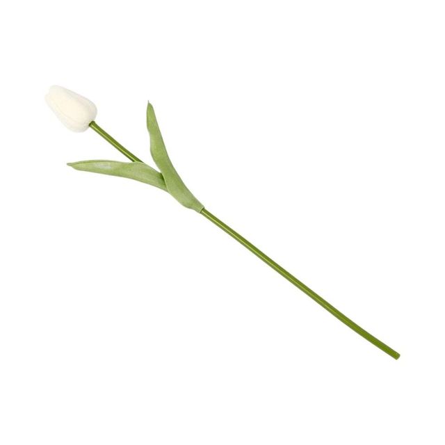 한송이 튤립 조화 (화이트)