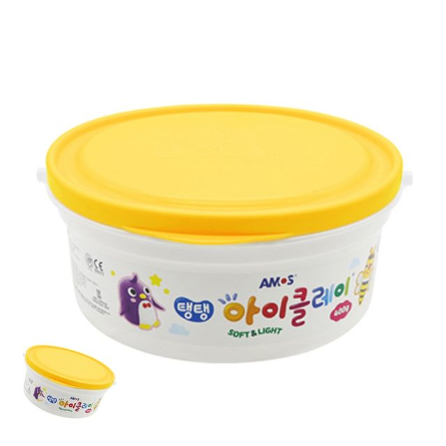 찰흙놀이 클레이놀이 탱탱 아이클레이 대용량 버킷 400g 노랑