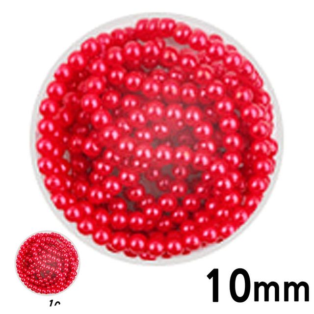 비즈공예비즈 진주공예 칼라 구슬 단색 진주 빨강 10mm