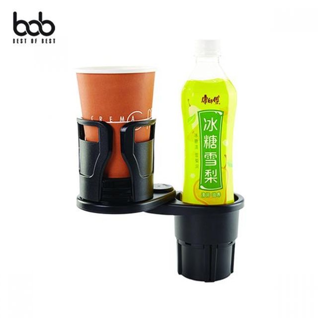 bob 차량용 2단 컵홀더 자동차 거치대 다기능 수납 블랙