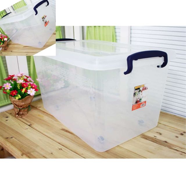 꼬모50L 이동식리빙박스 다용도수납함 투명수납박스