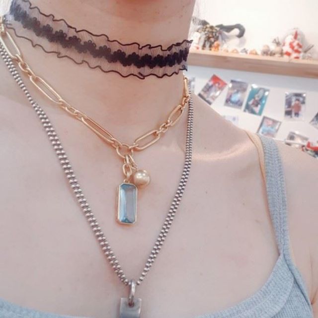 우아한 블랙 레이스 초커 목걸이 GWM