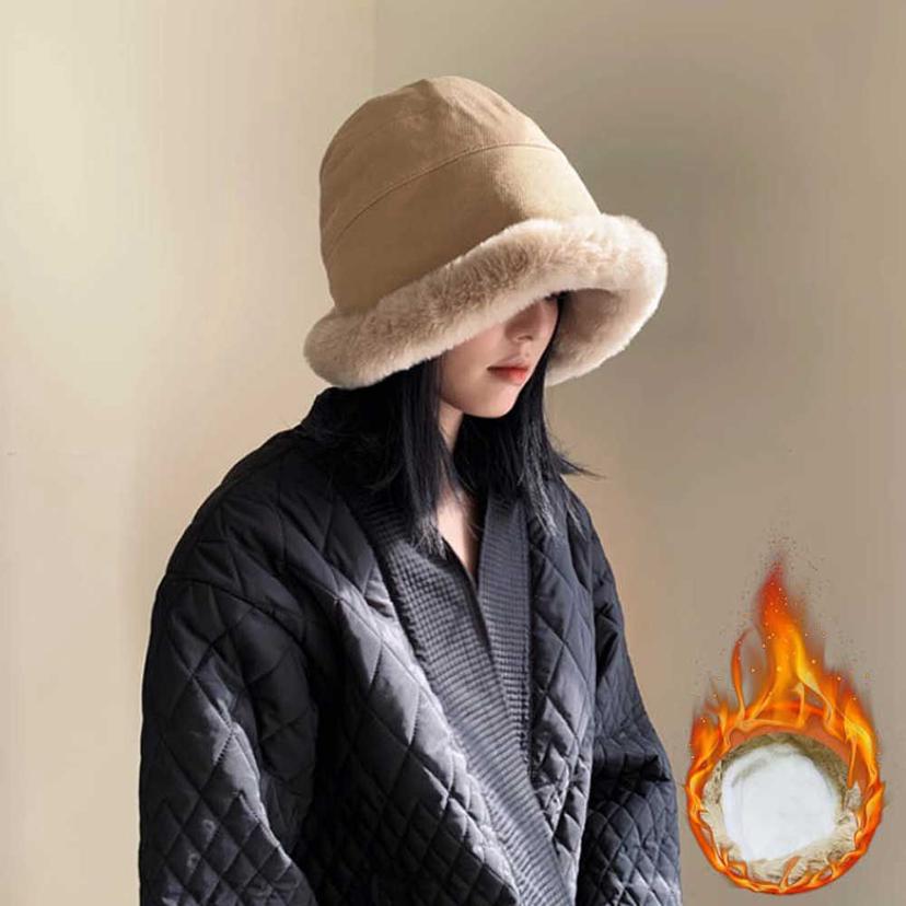 포근 도톰 퍼 햇 벙거지 겨울모자 트랜디 포인트 사파리모자