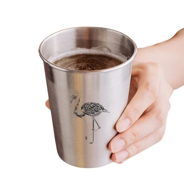 스텐컵 (플라밍고 350ml 실버)