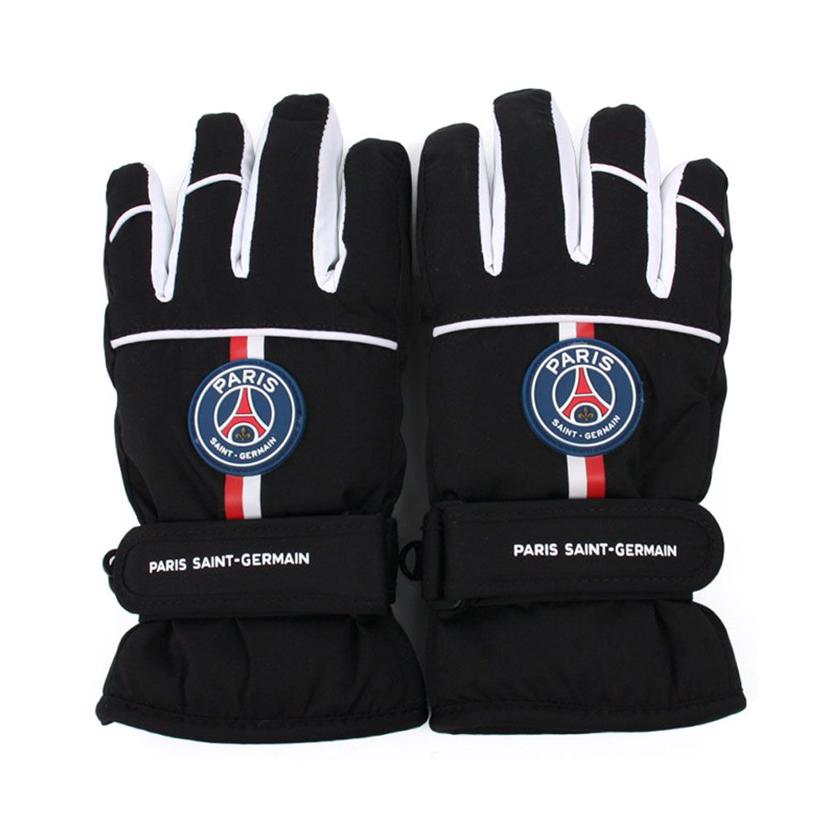 PSG 로고 어린이 블랙 방한 스키 패딩 장갑 6~10세용