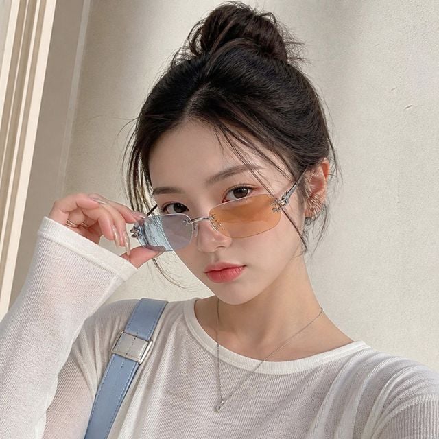y2k 선글라스 리본 장식 여자 데일리 안경테 테꾸 액세서리
