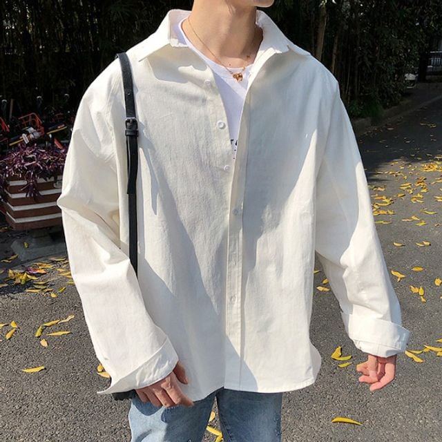 남성 사계절 데님 셔츠 - 간절기 캐주얼 남방 상의