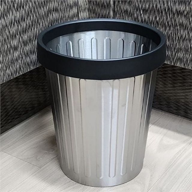스텐 오픈 휴지통 5리터, 다용도 쓰레기통 주방 거실