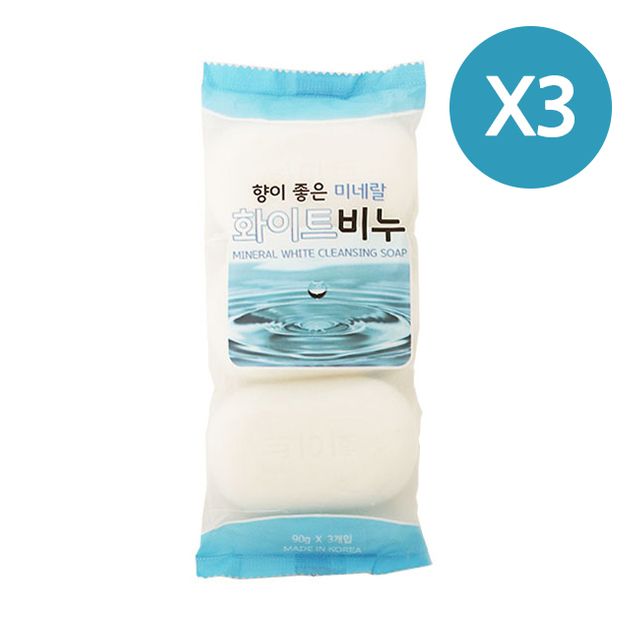 미네랄 화이트 비누 3개입 3P 세안 미용 세숫비누