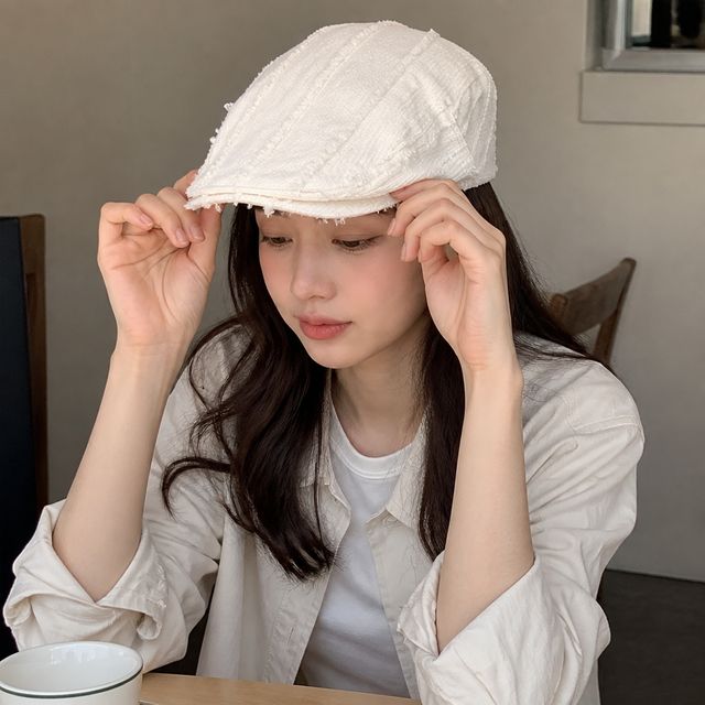 라인 헌팅캡 둘레조절 스냅 보이캡 빈티지 화가 빵모자 데미지 스타일 남녀공용