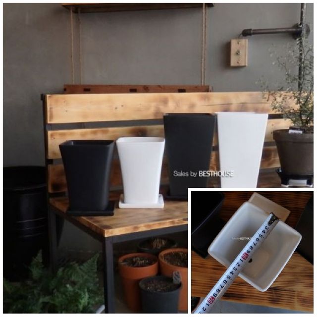 도기 사각 사다리형 화분 14x14x18cm 홈가드닝 가드닝용품 정원용품 식물키우기