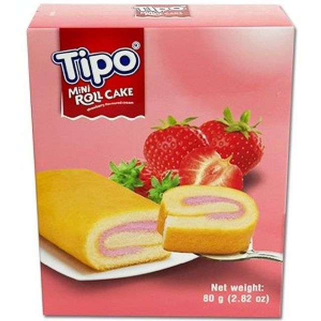 딸기맛 미니 롤케익 80g - 사무실 탕비실 간식 롤빵