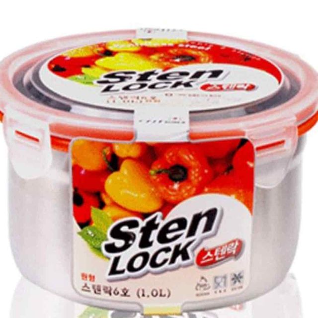 밀폐용기 1.0L 원형보관통 원형용기 보관용기 밀폐반찬통