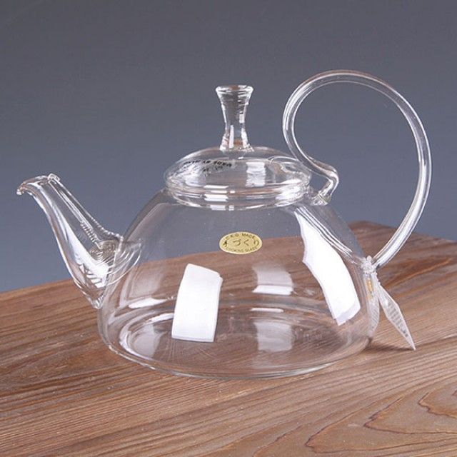 삼각원형 유리 차주전자 1200ml 내열 티포트 티메이킹용