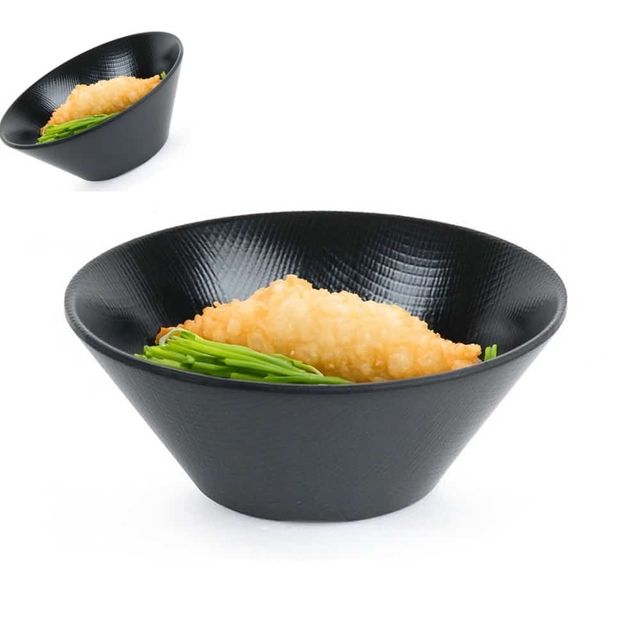 바이오 블랙체크 업소용 국그릇 면기 9호 멜라민공기 식당국그릇플라스틱 멜라민국그릇 면그릇