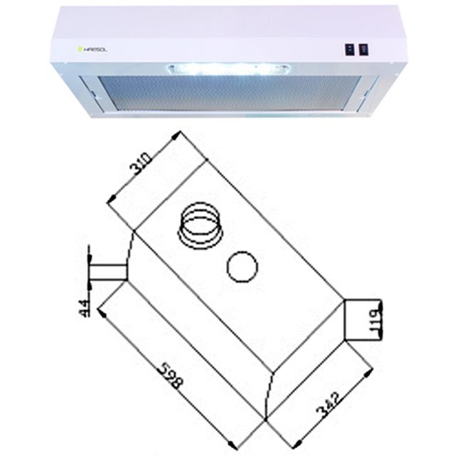 렌지후드 HS-380A 버튼식 가로600mm - 주방 환기 필수품