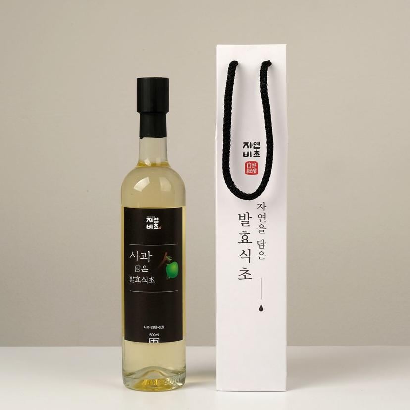 자연비초 사과 담은 발효 식초 500ml - 건강한 과일 발효 식초
