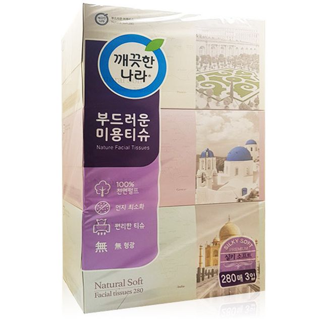 깨끗한나라 각티슈 280매 3입 갑티슈