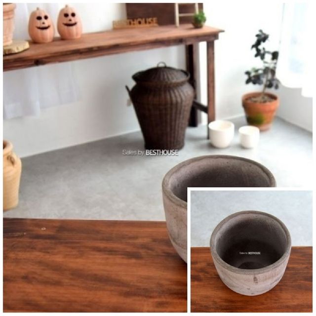 이탈리아 러스틱 미분형 17x16cm 그레이 인테리어화분바구니 실내가드닝 식물인테리어 인테리어화분