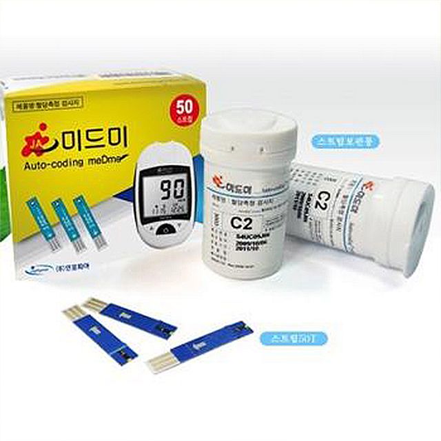OS미드미 혈당계 + 시험지 50매 세트 - 정확한 가정용 혈당 측정