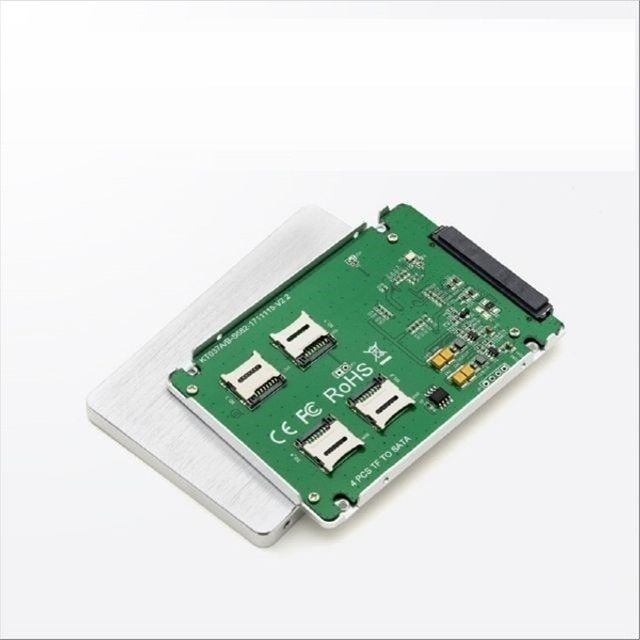 TF Micro SD 카드 4포트 SATA 변환 컨버터 2.5형 알루미늄