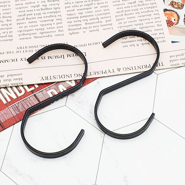 옷행거 가방 블랙 S고리 모자 S자고리 걸이 7mm - 소품걸이