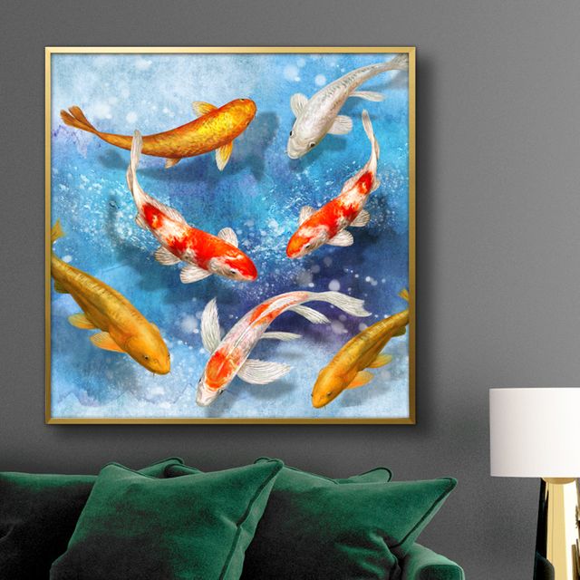 잉어 그림 액자 50G CARP1 풍수 인테리어 재물운 상승 벽걸이 그림