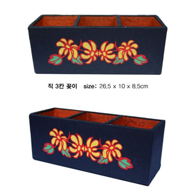 한지공예 연필꽂이 3칸 꽂이 전통공예 전통선물 소품