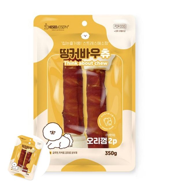 개간식 강아지훈련간식 오리껌2P 350g 강아지 간식