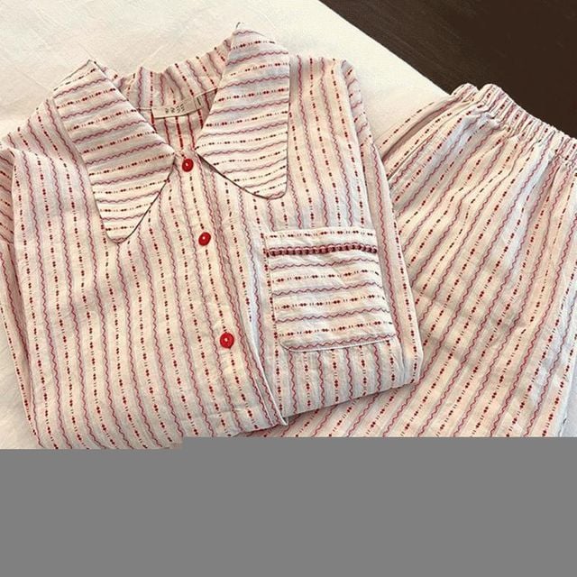 여성 간절기 파자마 잠옷 세트 지오메틱